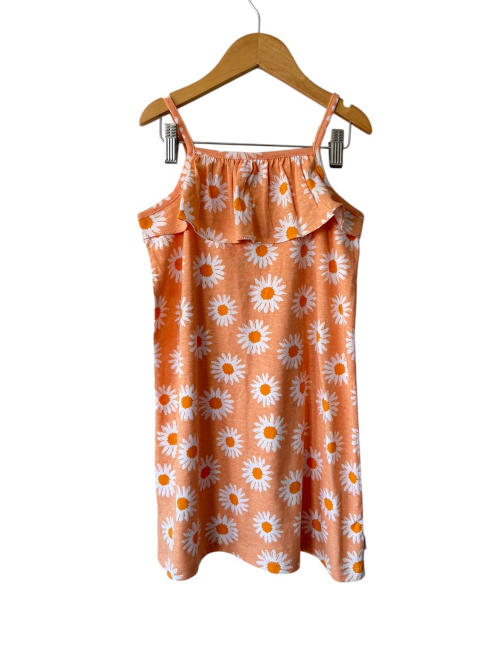 Hopscotch Girls Orange Daisy Print Ruffle Sundress NWT